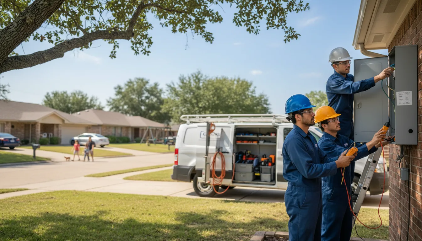 Certified electrician providing emergency electrical services in Plains, TX